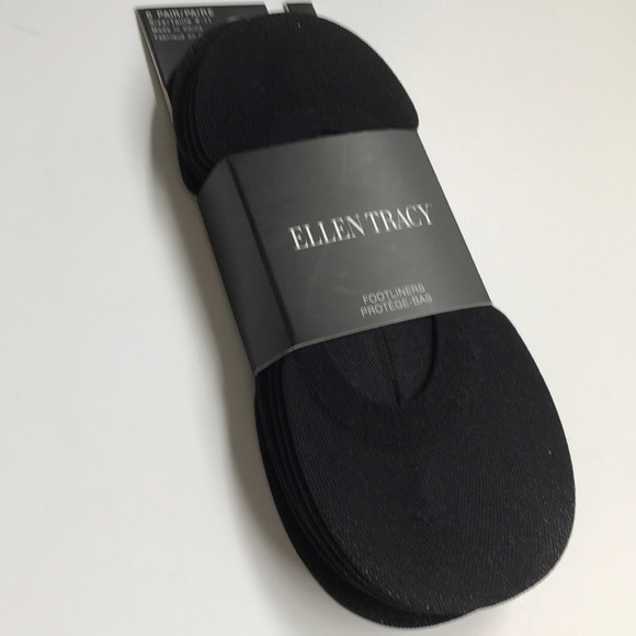 Ellen Tracy Accessories - Ellen Tracy Footliners 6-pk Black NWT